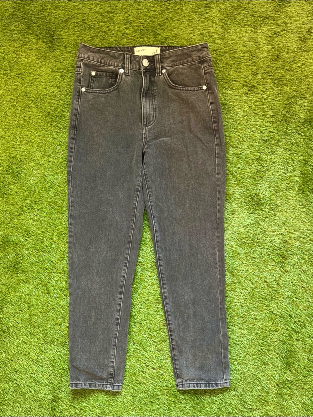 Garage High Rise Mom Jeans Washed Black Size 3